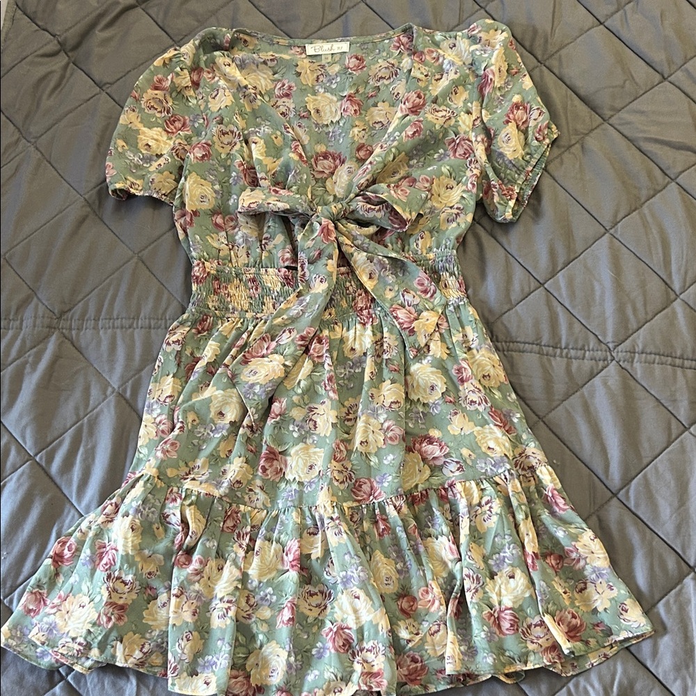 Floral Kids Dress with Bow